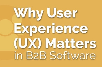 Graphic with text: Why User Experience UX Matters in B2B Software