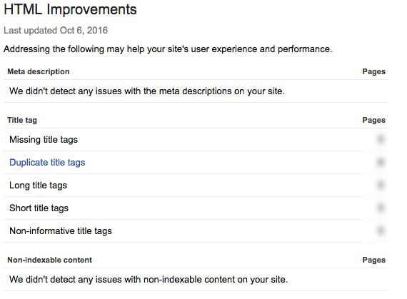 google search console site improvements